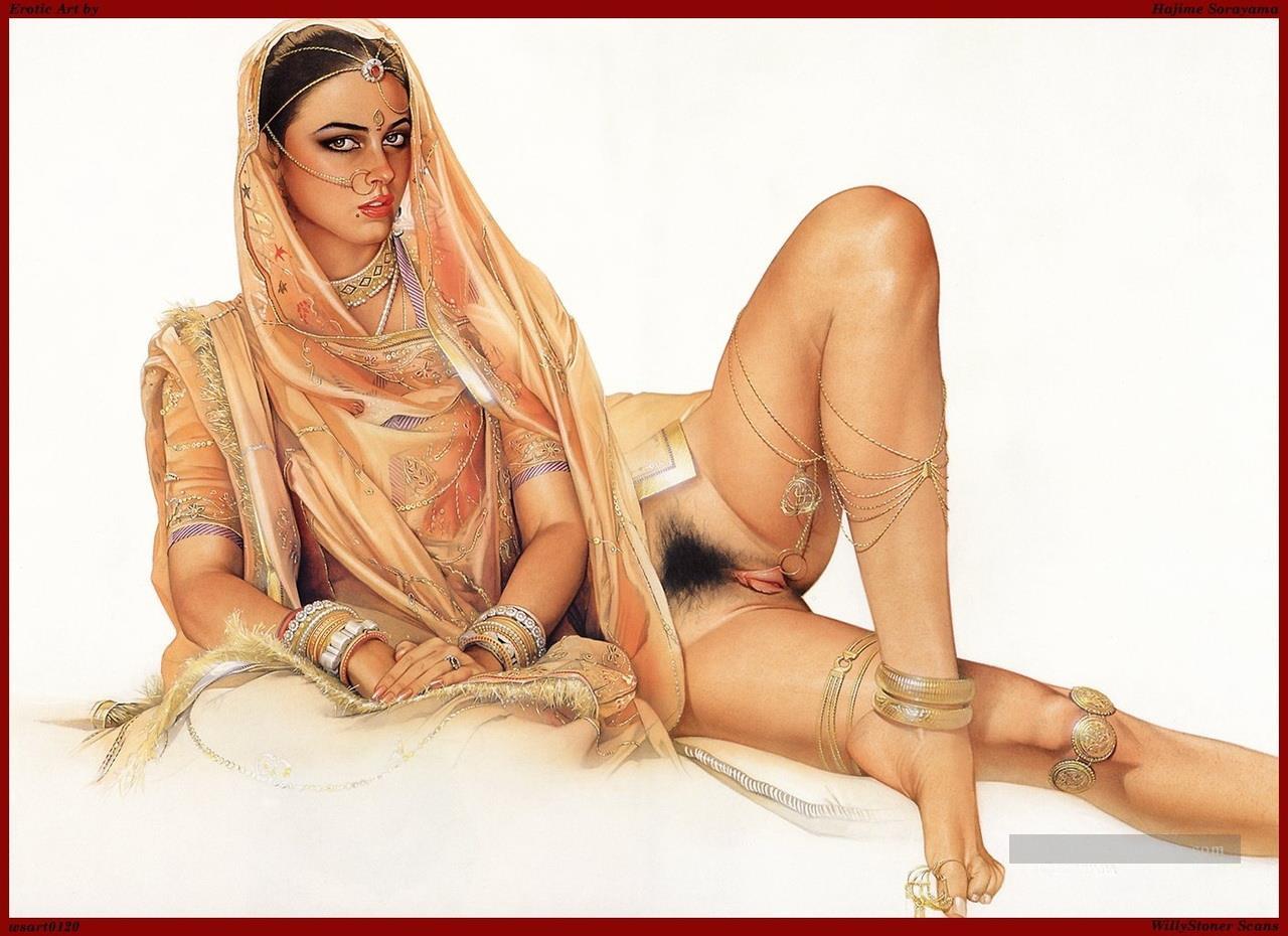 Dame érotique indienne nue sexy Peintures à l'huile